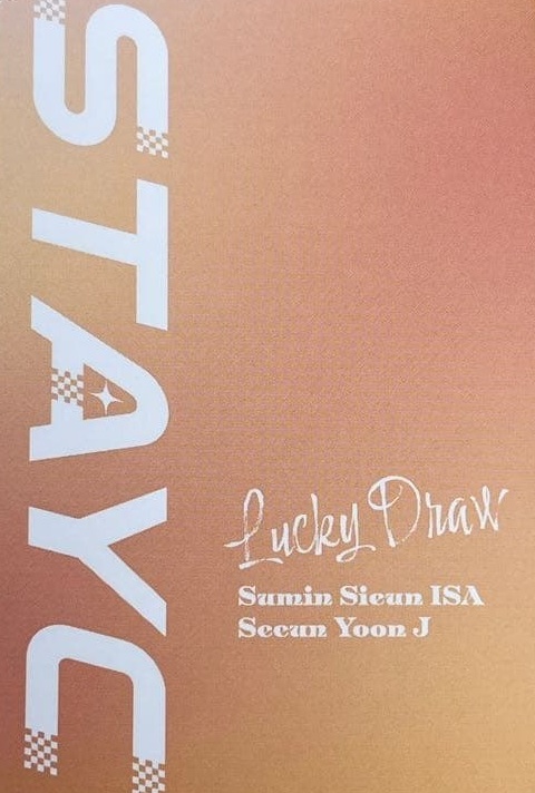 ISA STAYC photocard back side - Lucky Draw