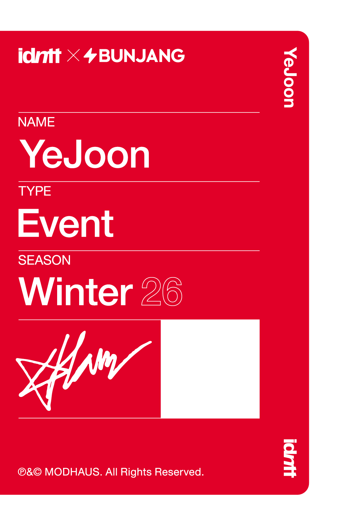 Han YeJoon idntt photocard back side - Round 2 - yesweare