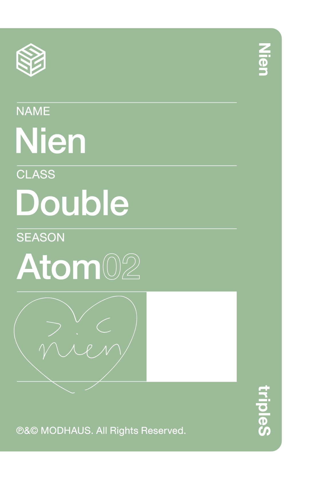 Nien tripleS photocard back side - Double Class Objekt