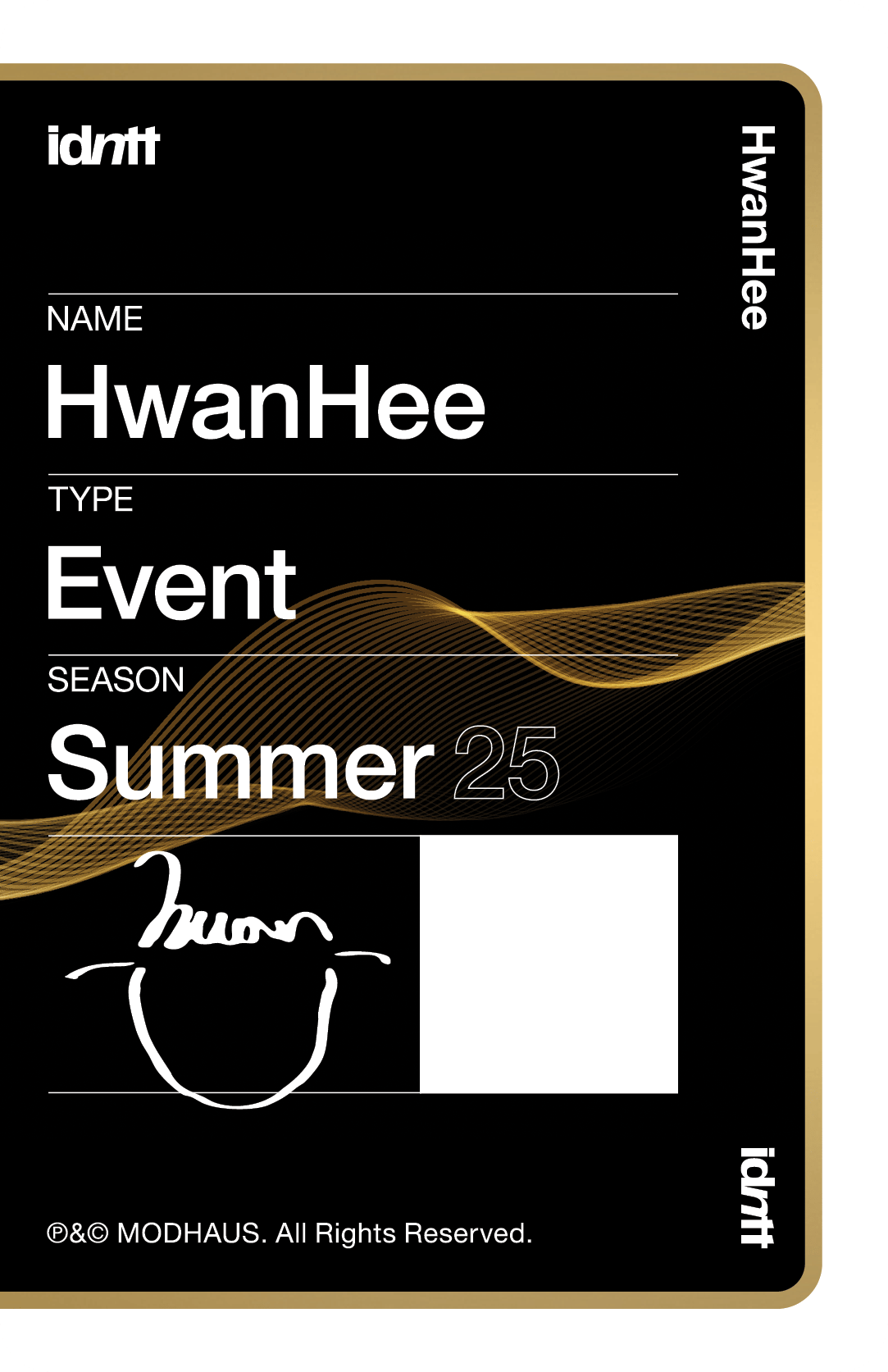 Lee HwanHee idntt photocard back side - Event Objekt