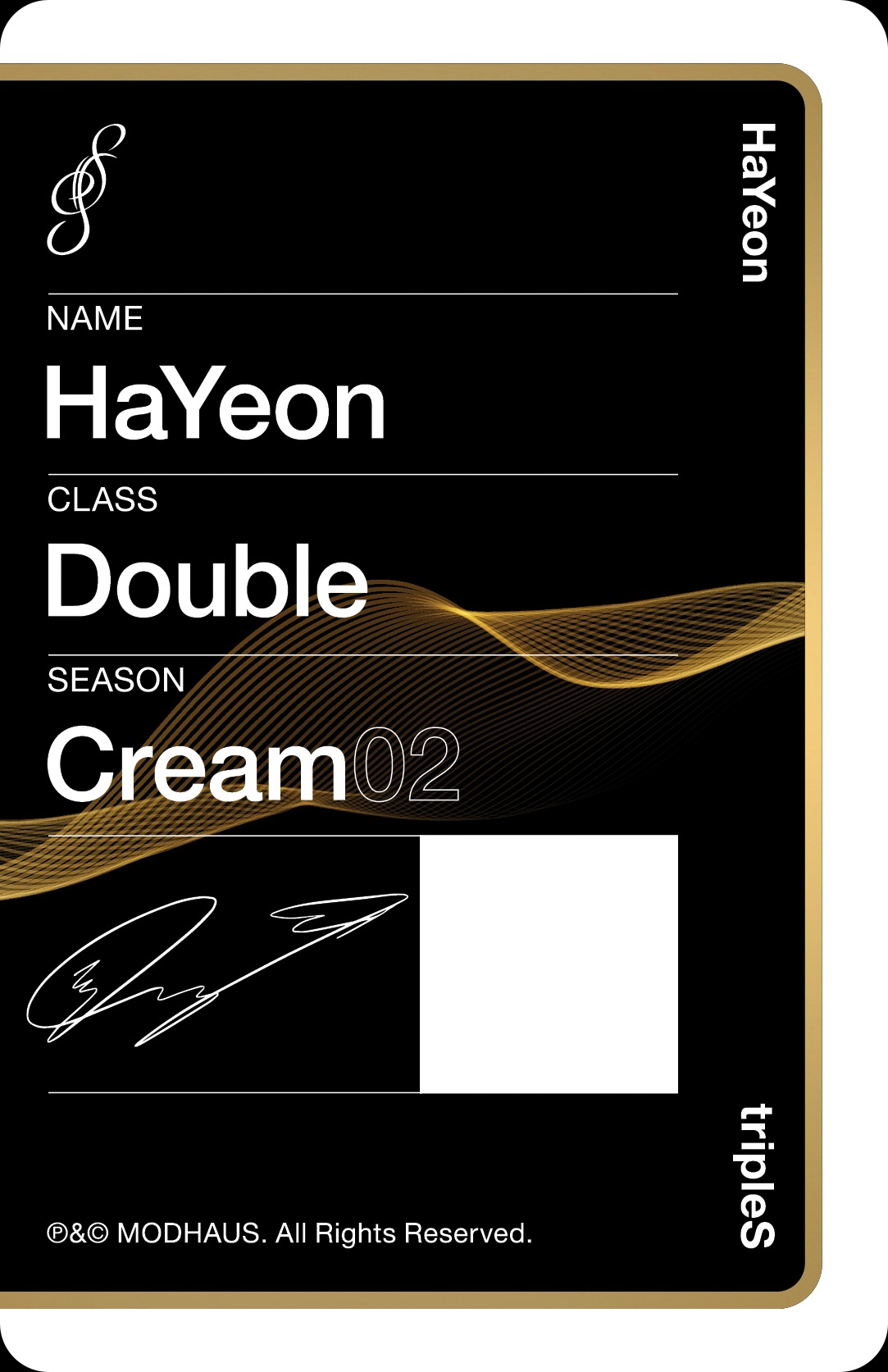Hayeon tripleS photocard back side - Double Class Objekt