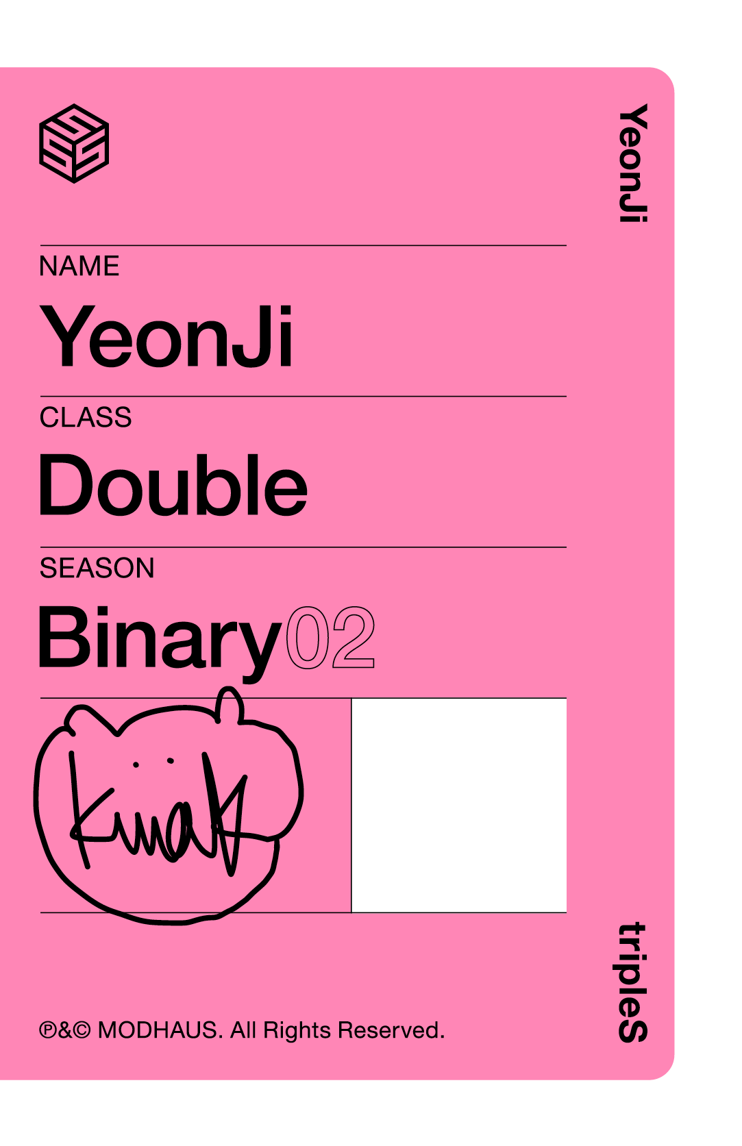 Yeonji tripleS photocard back side - Showcase Objekt Pack