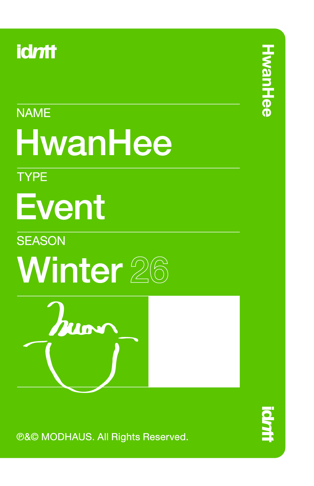 Lee HwanHee idntt photocard back side - Event Objekt