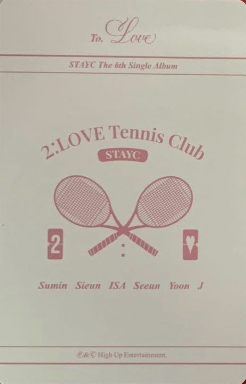 J STAYC photocard back side - Photocard