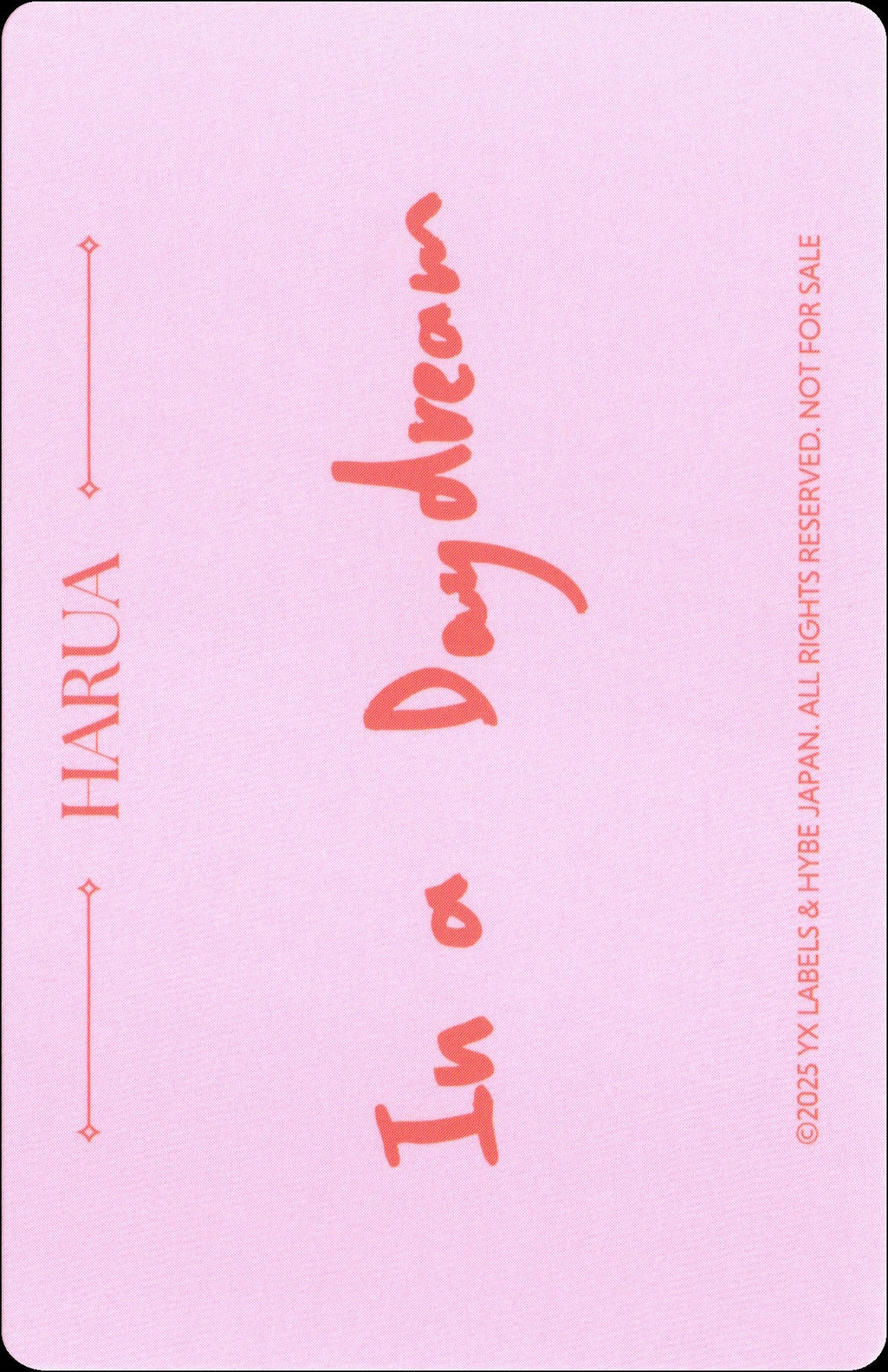 Harua &TEAM photocard back side - Photocards
