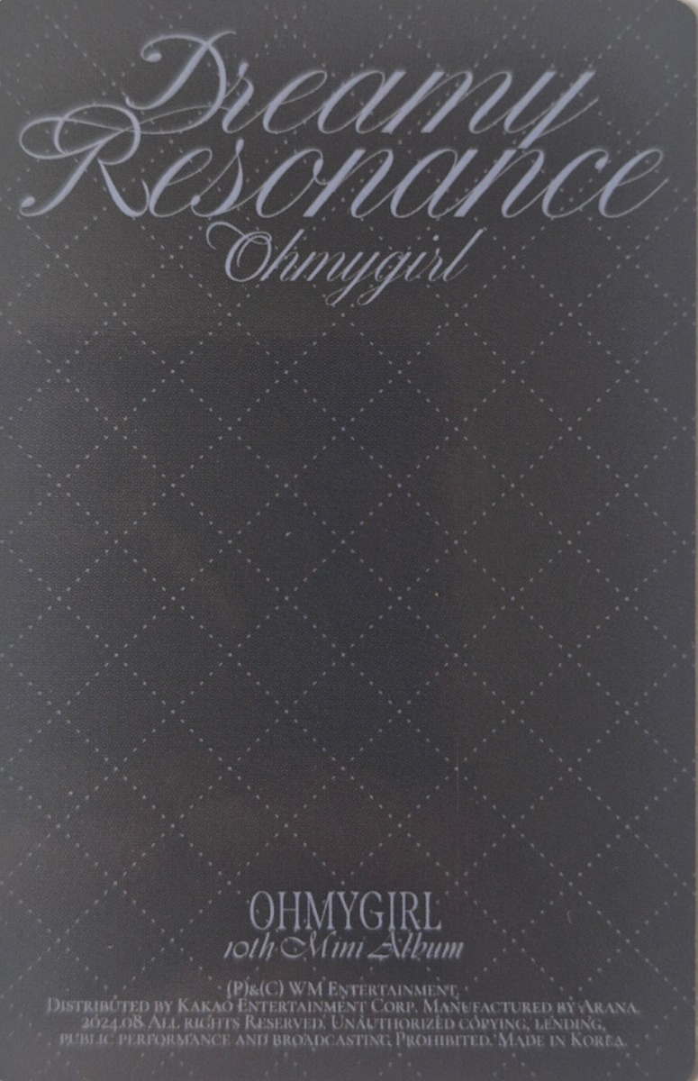 Seunghee OH MY GIRL photocard back side - Photocard