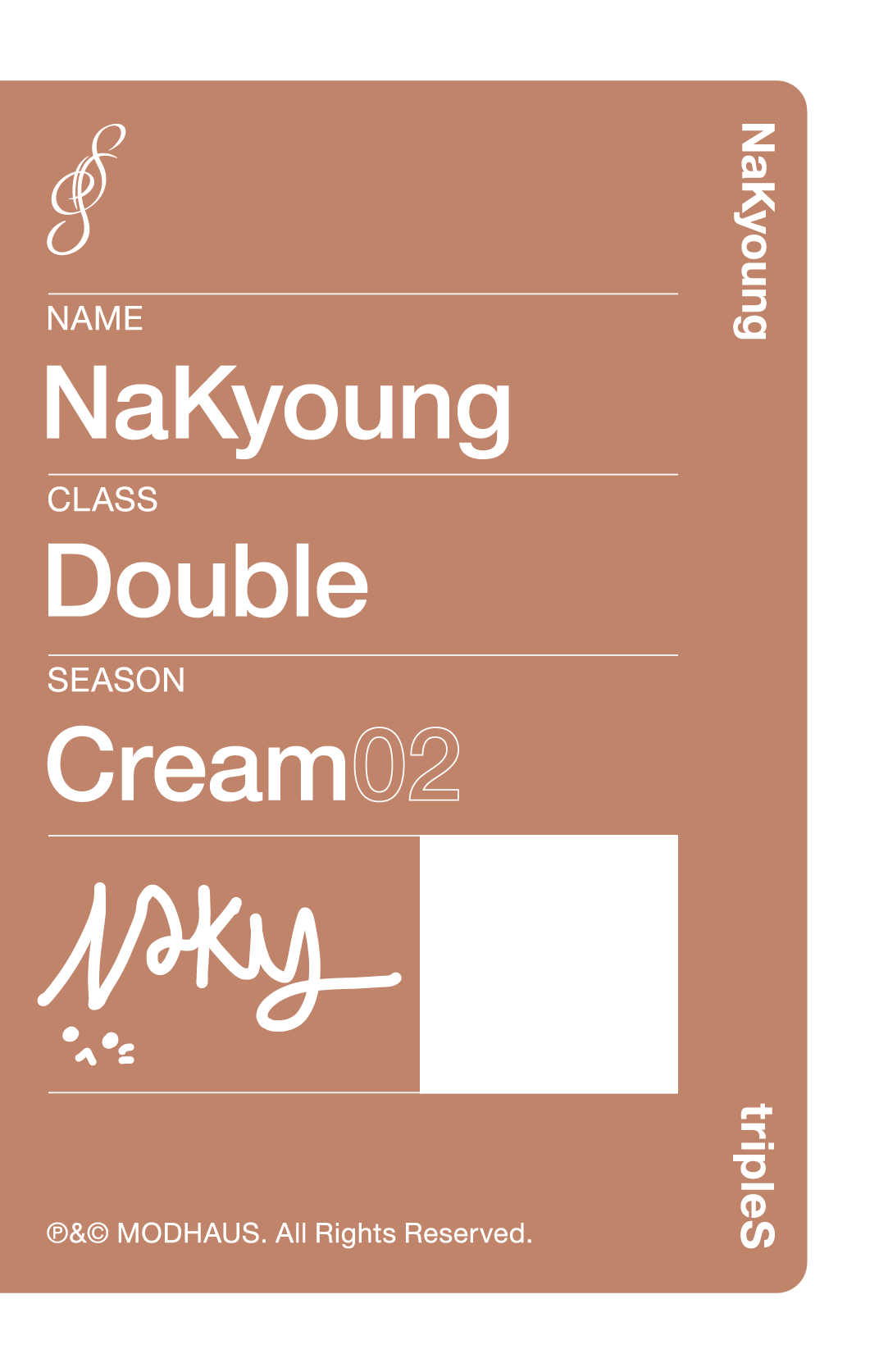 Nakyoung tripleS photocard back side - Showcase Objekt Pack