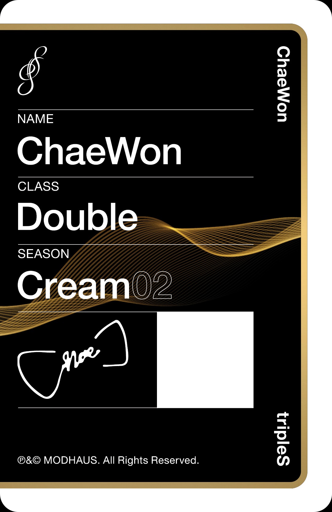 Chaewon tripleS photocard back side - Double Class Objekt