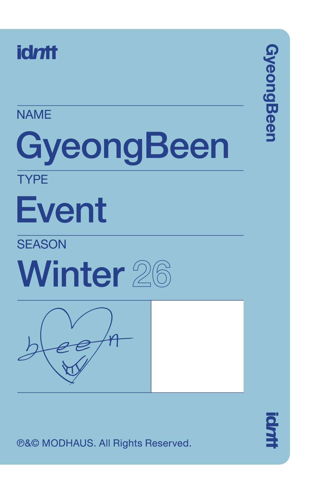 Choi GyeongBeen idntt photocard back side - VIP Benefit Objekt