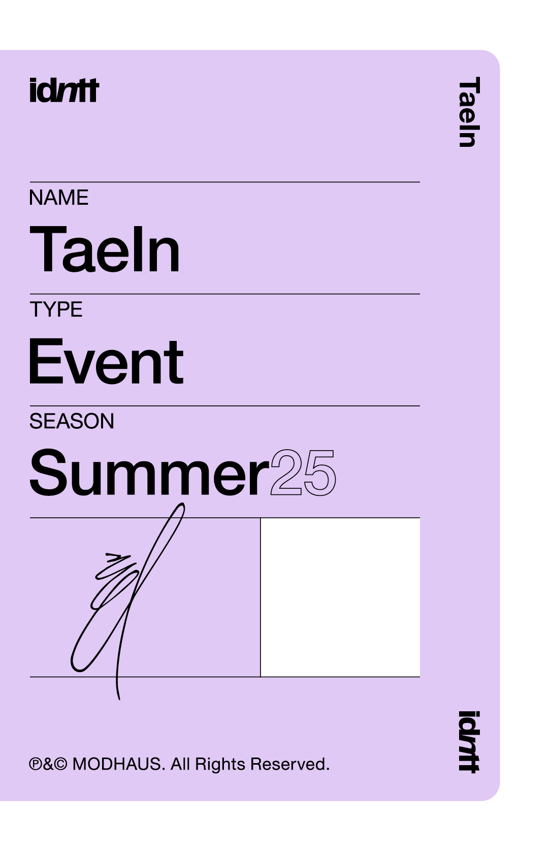 Choi TaeIn idntt photocard back side - Event Objekt