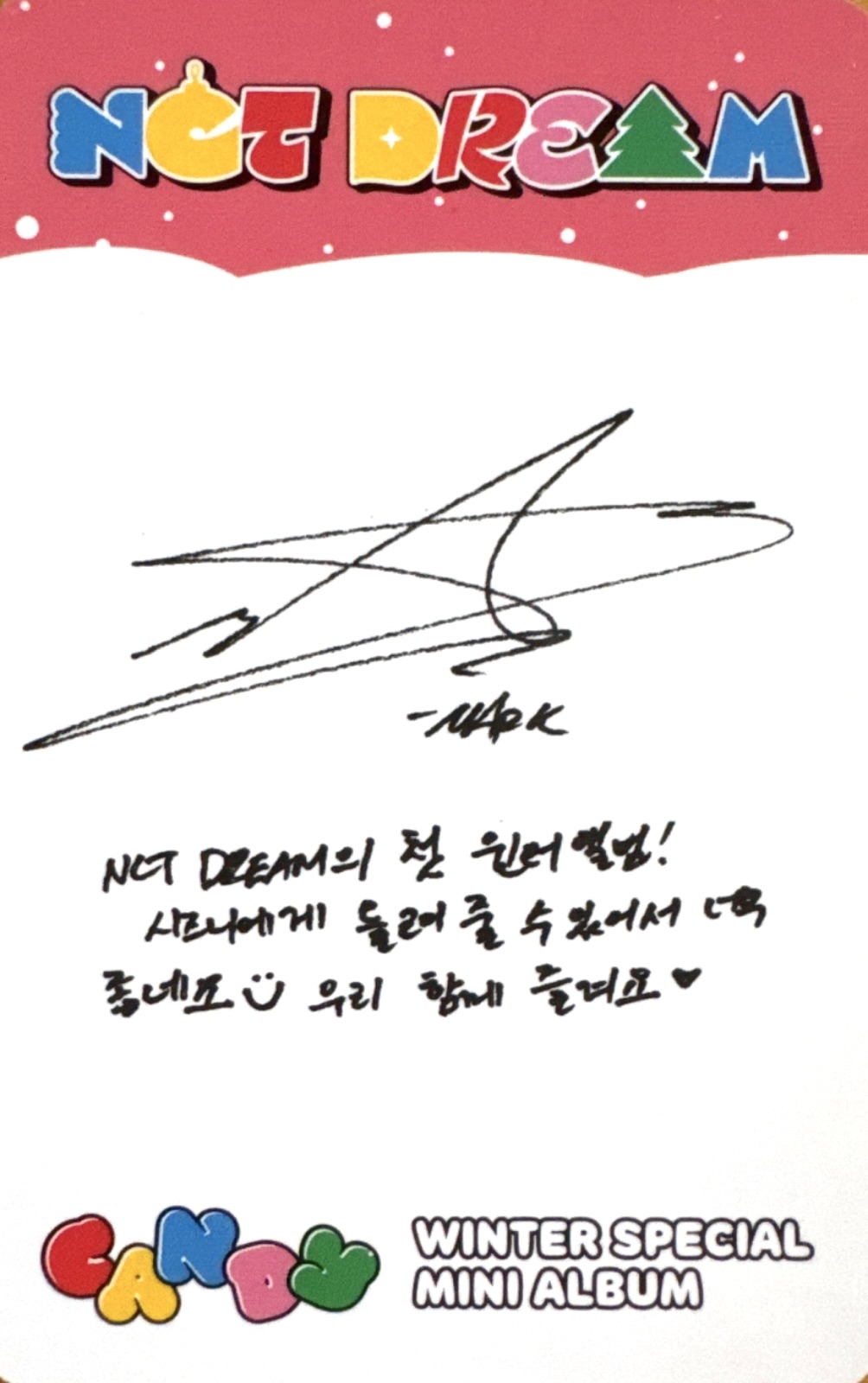 Mark NCT DREAM photocard back side - Photocard
