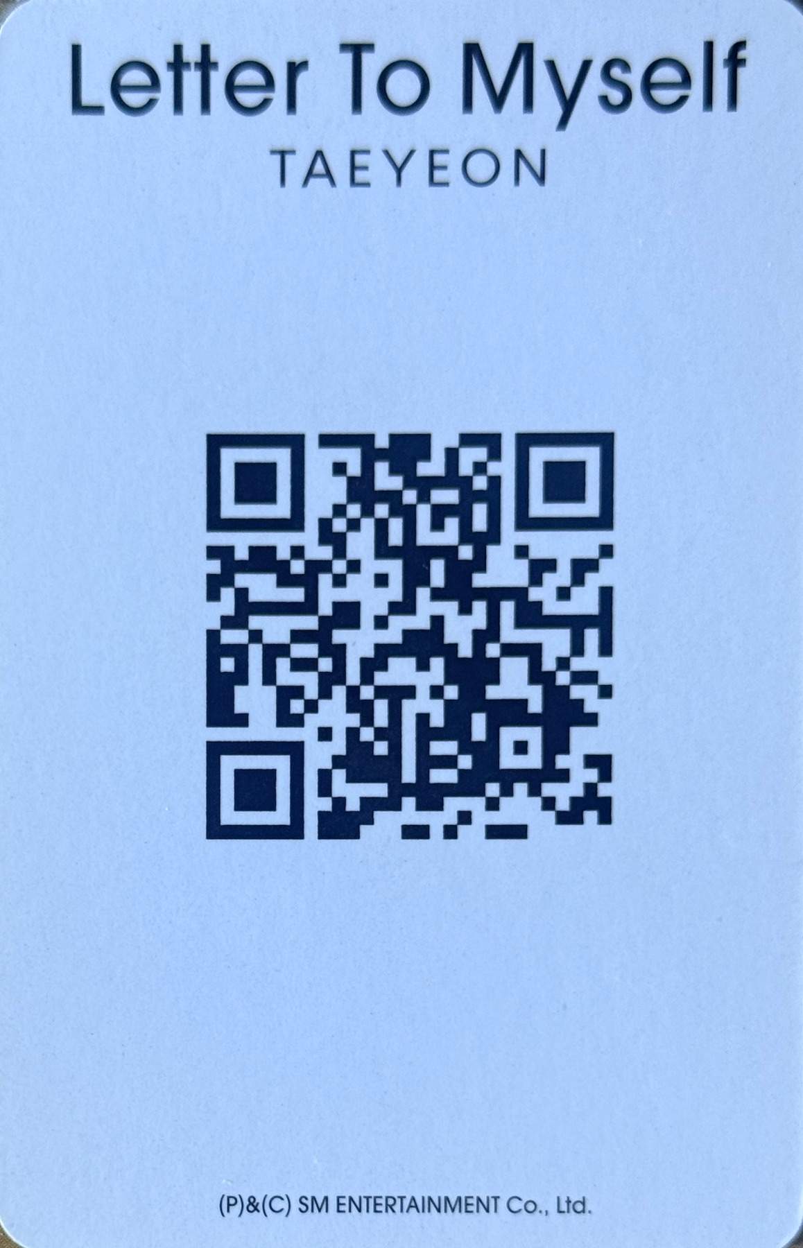 Taeyeon Taeyeon photocard back side - QR Card