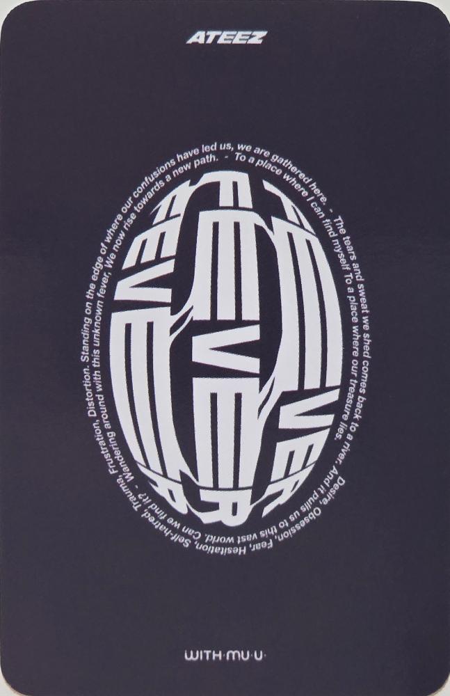 Mingi ATEEZ photocard back side - Preorder Benefit