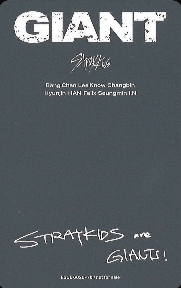 Hyunjin Stray Kids photocard back side - Concept Photocard