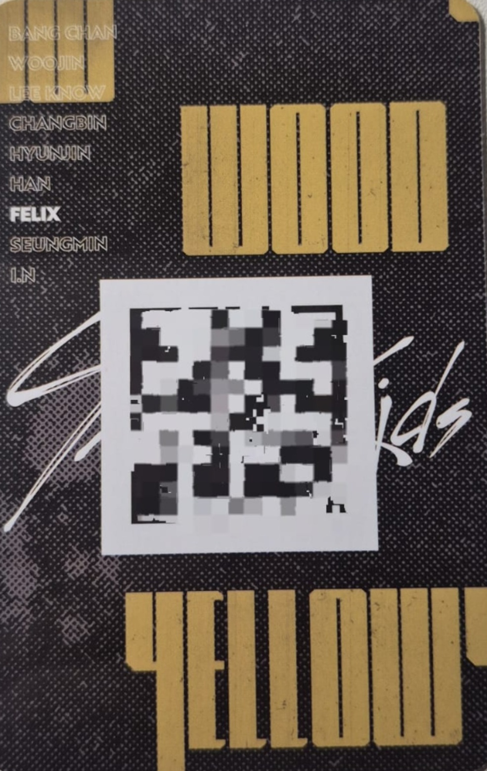 Felix Stray Kids photocard back side - QR Photocards