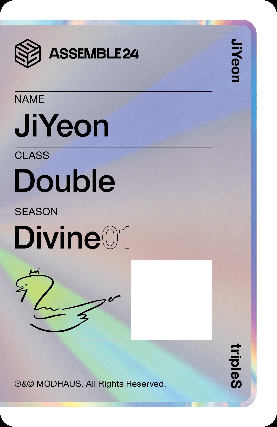 Jiyeon tripleS photocard back side - Photocard (Ver 1)