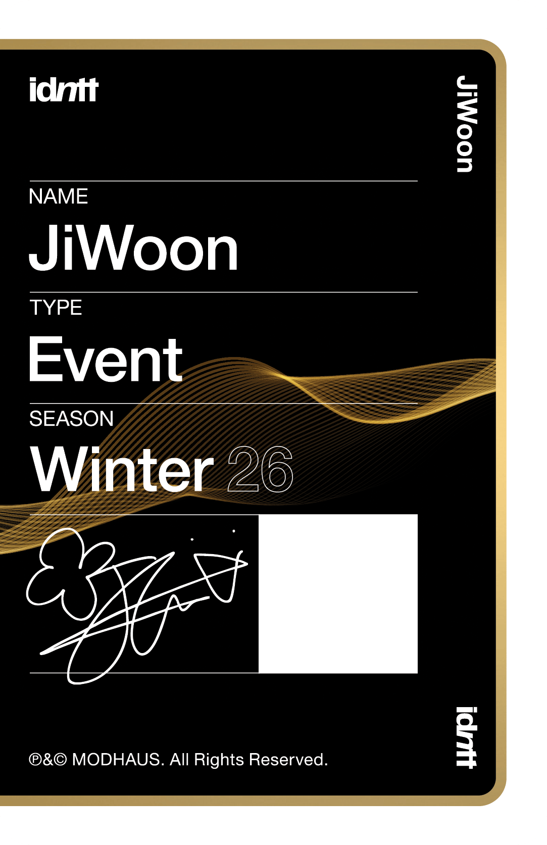 Nam JiWoon idntt photocard back side - Event Objekt