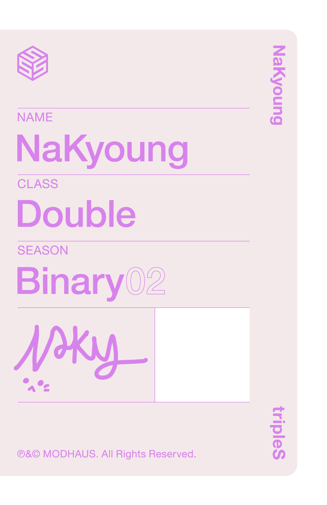 Nakyoung tripleS photocard back side - Double Class Objekt