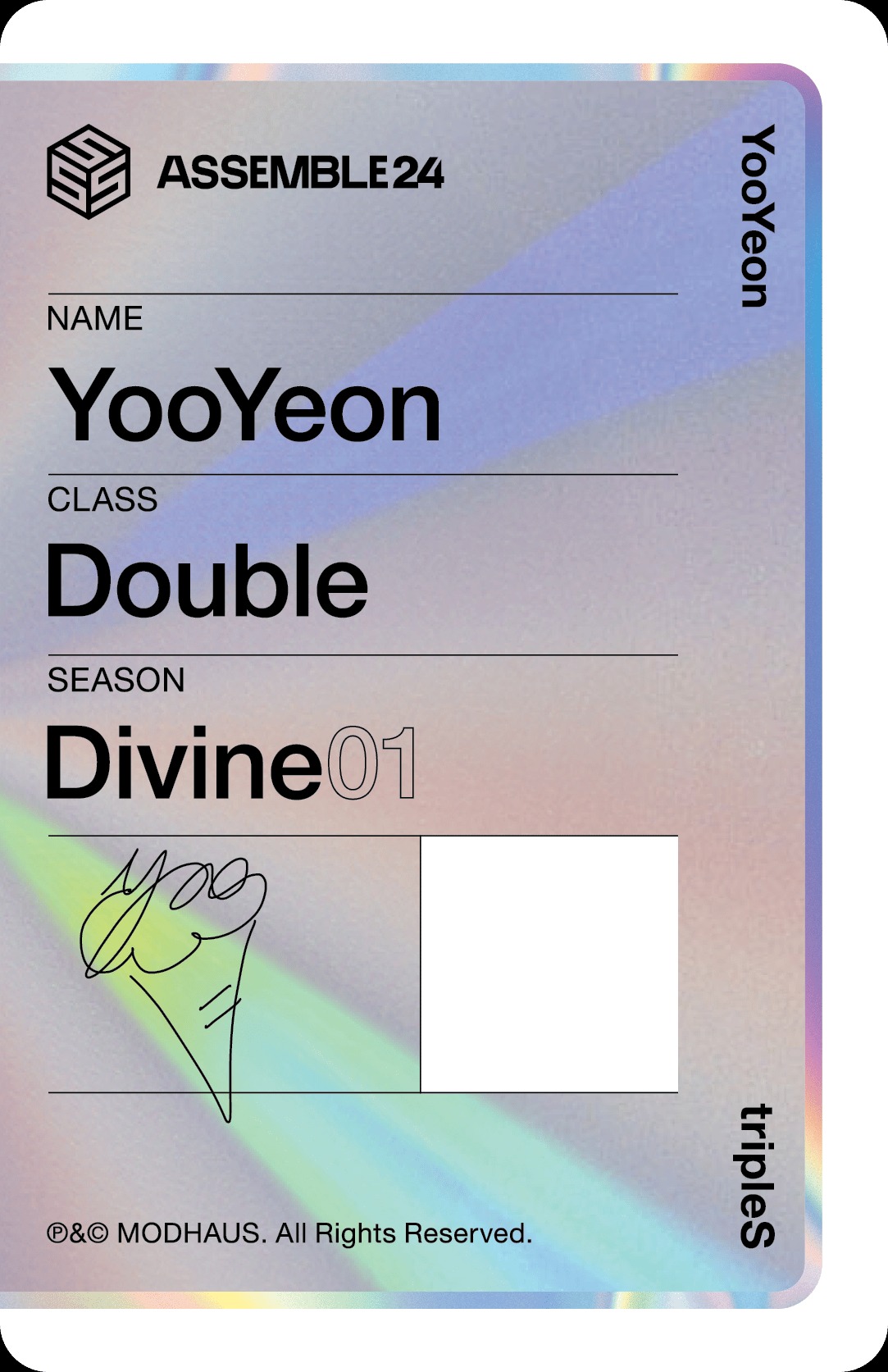 Yooyeon tripleS photocard back side - Photocard (Ver 1)