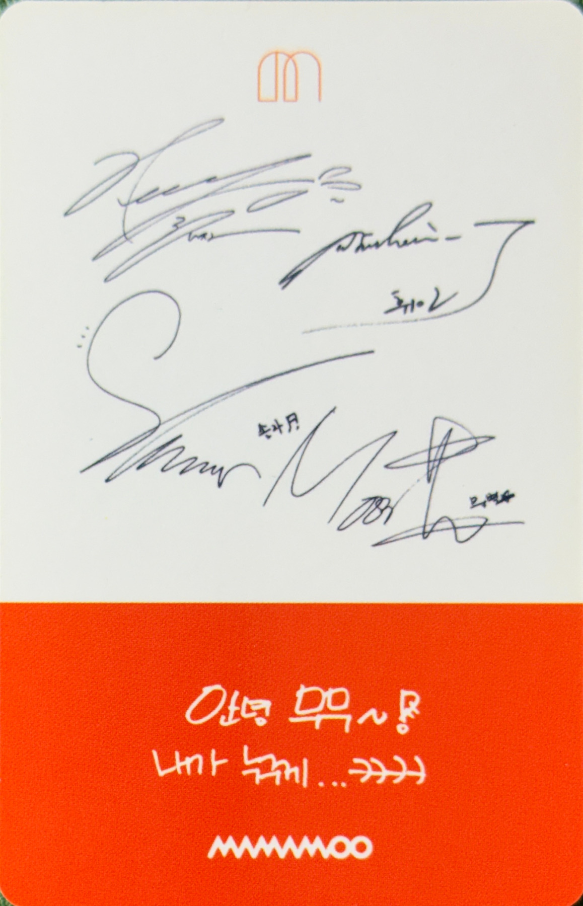 Solar, Moonbyul, Wheein & Hwasa MAMAMOO photocard back side - Photocard