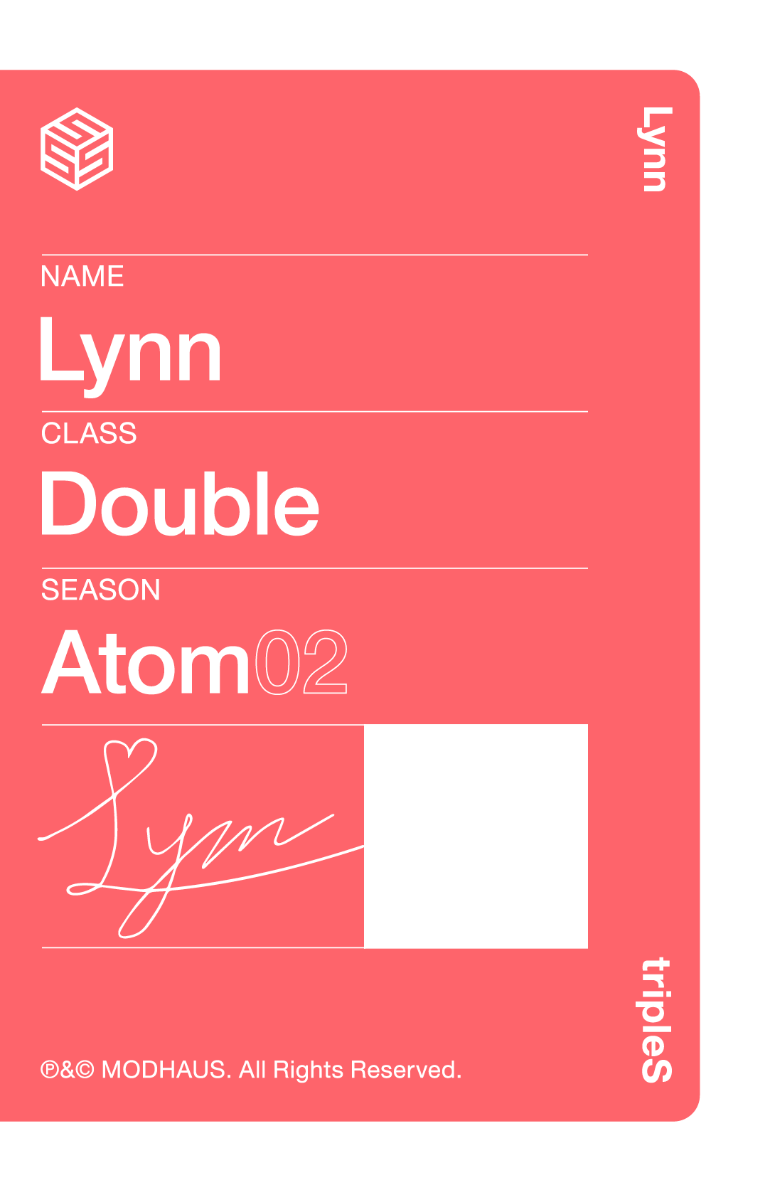 Lynn tripleS photocard back side - Showcase Objekt Pack