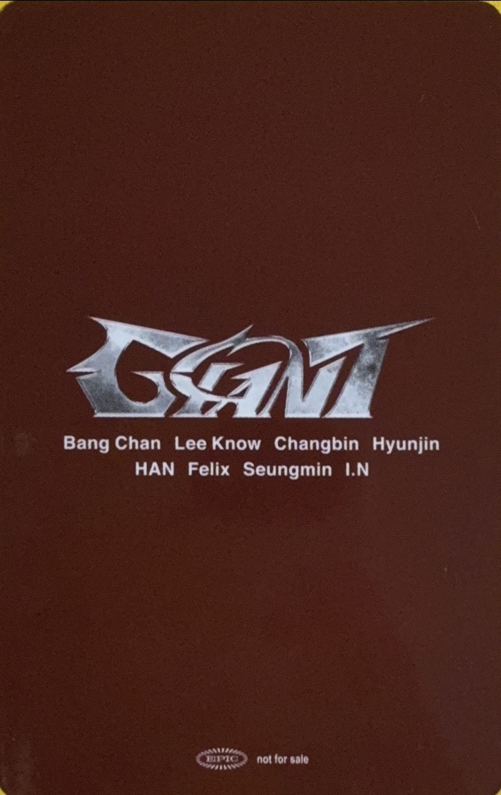 Changbin & Hyunjin Stray Kids photocard back side - Preorder Benefit (Fanclub ver.)