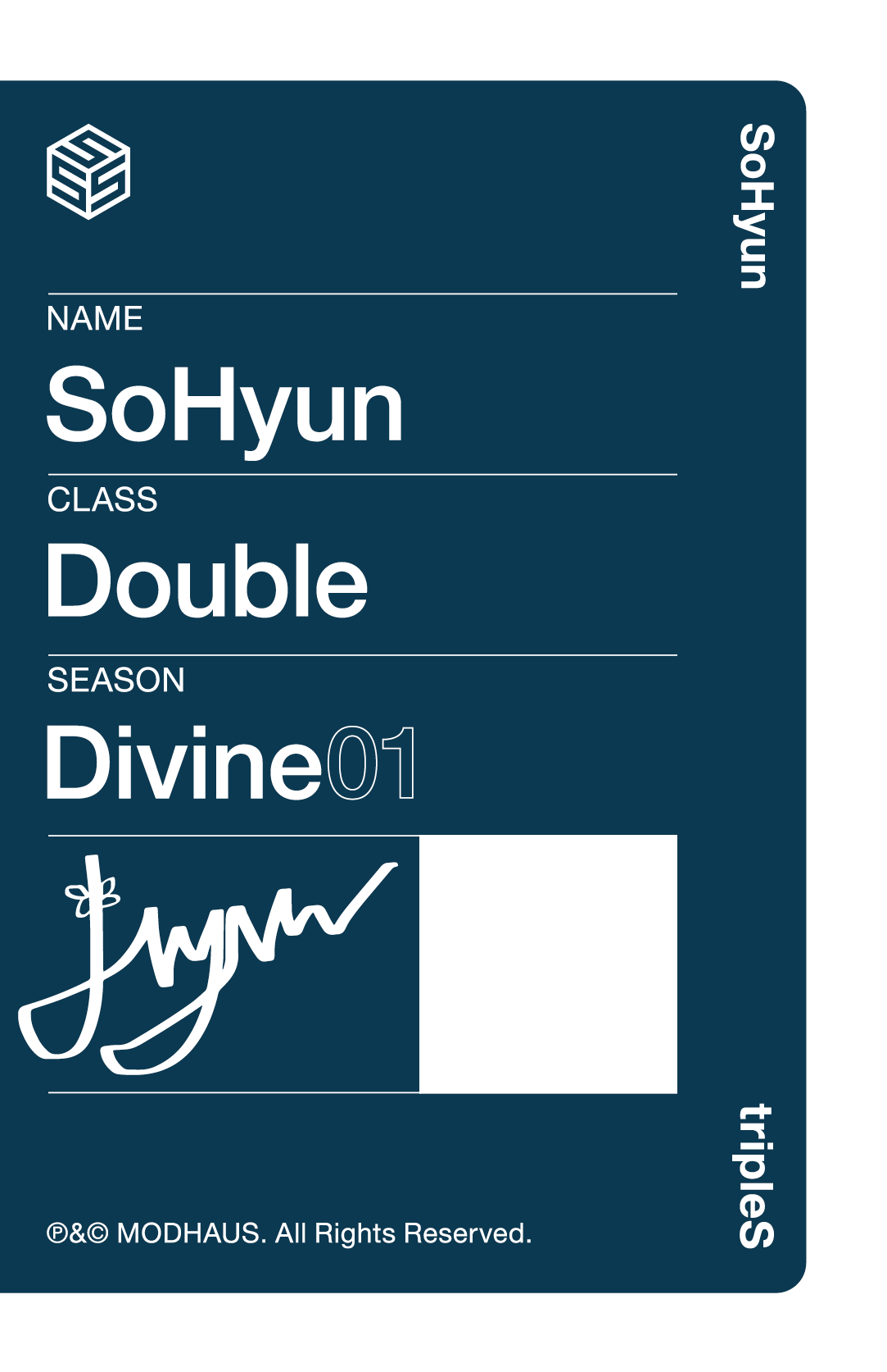 Sohyun tripleS photocard back side - DCOB