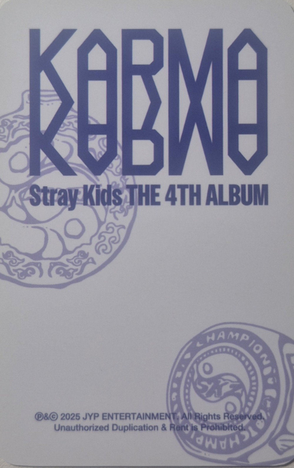 Changbin Stray Kids photocard back side - Online