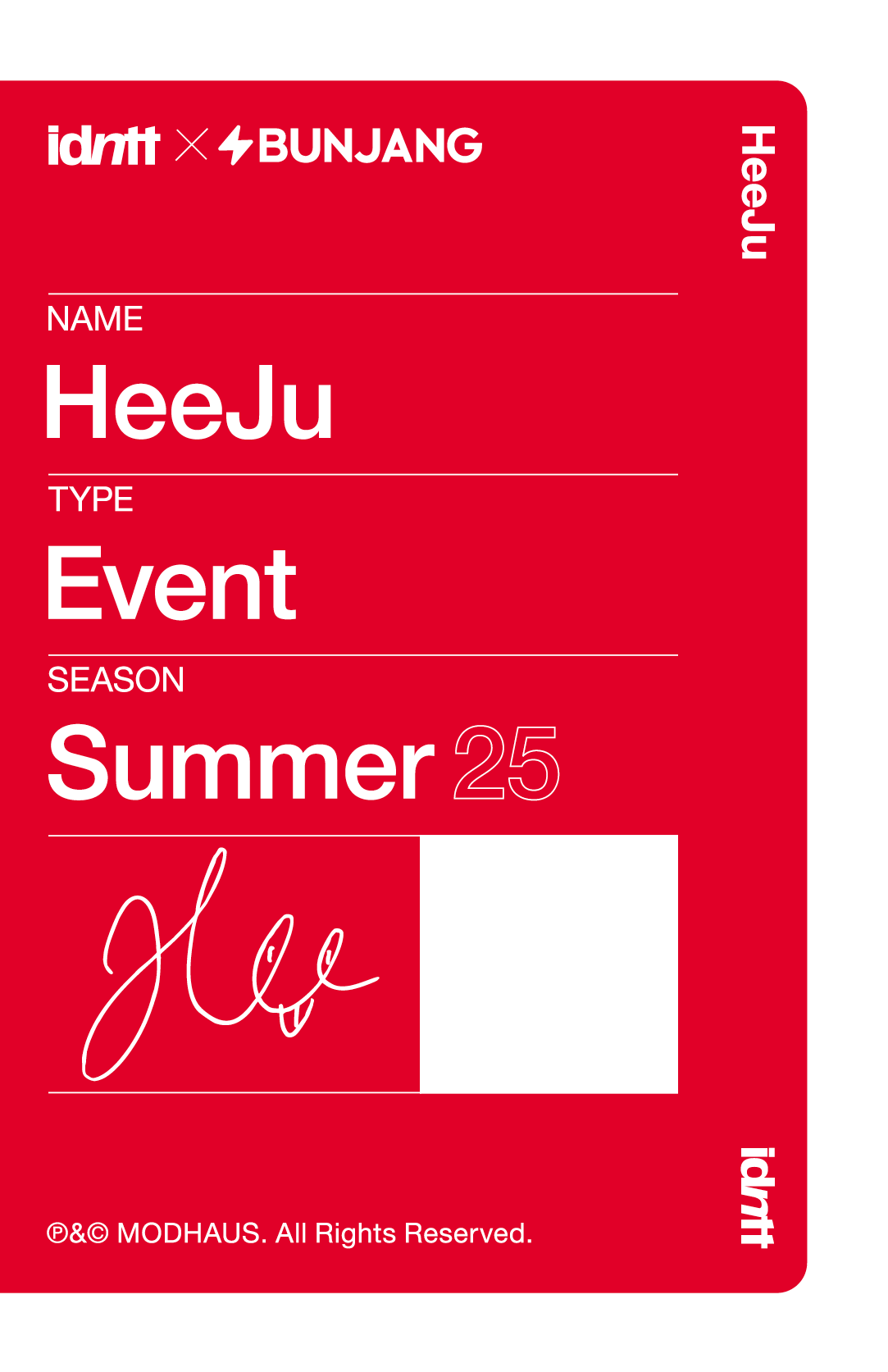 Kim HeeJu idntt photocard back side - Round 1 - Unevermet