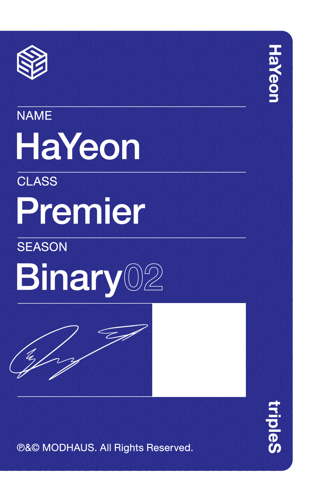 Hayeon tripleS photocard back side - Leader Premier Objekt