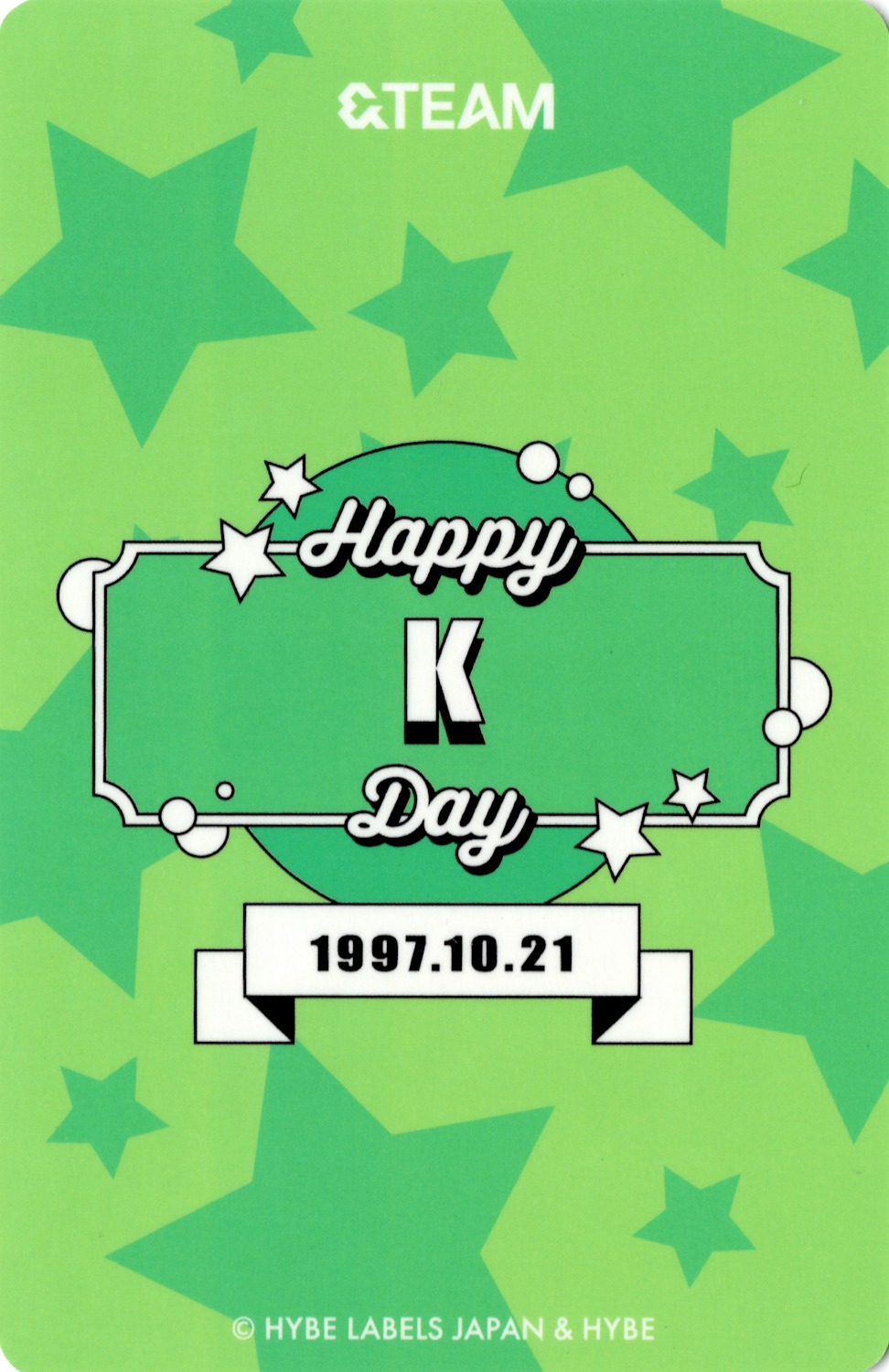 K &TEAM photocard back side - K Birthday Kit Photocard