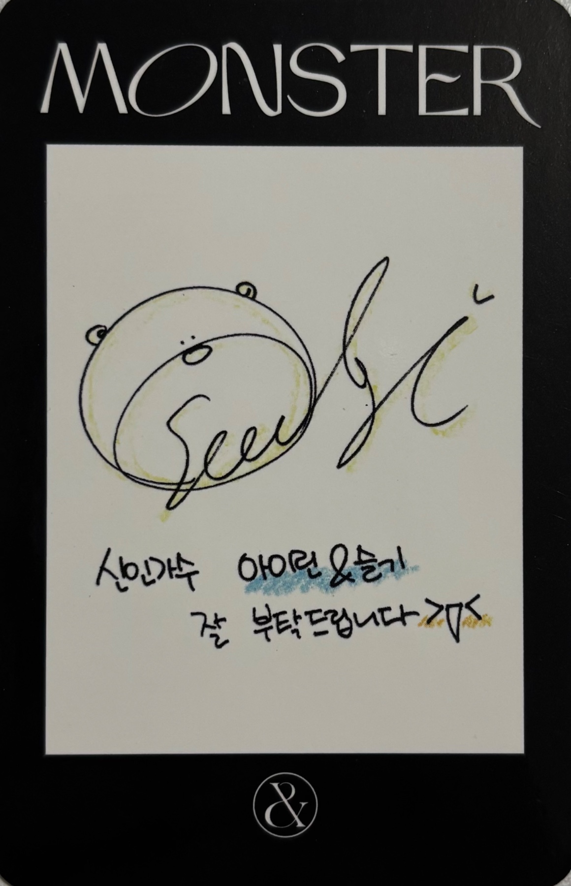 Seulgi Irene & Seulgi photocard back side - Photocard