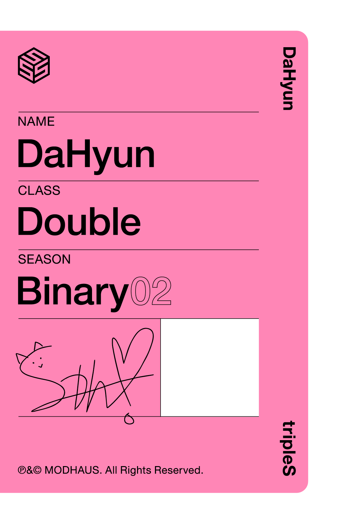 Dahyun tripleS photocard back side - Showcase Objekt Pack