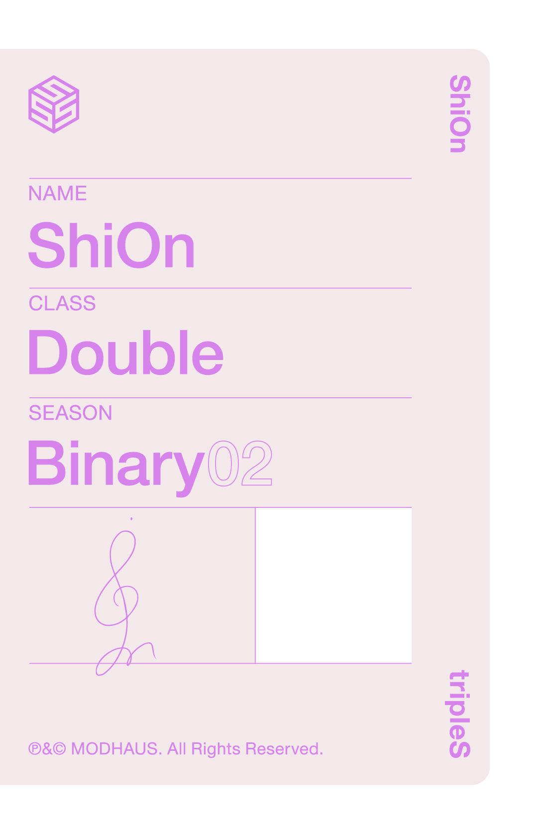 Shion tripleS photocard back side - Double Class Objekt