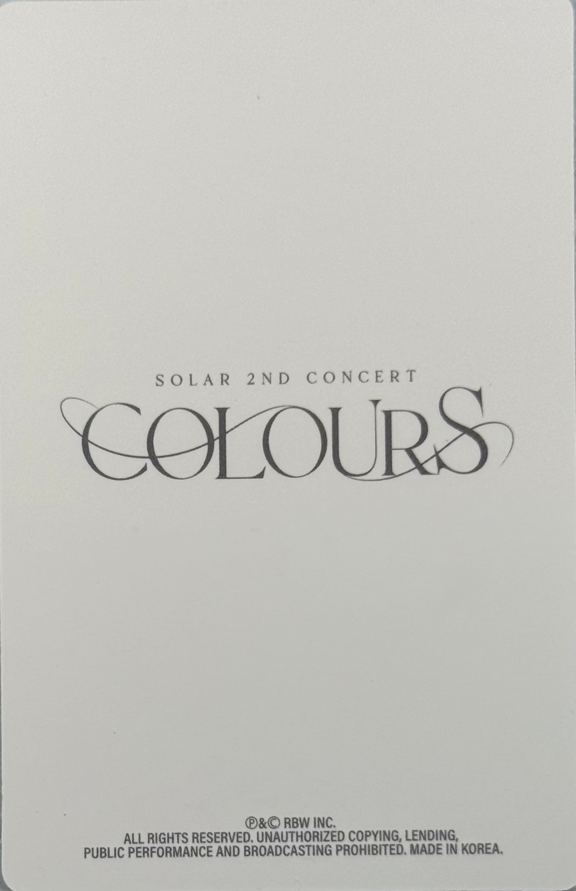 Solar Solar photocard back side - Random Trading Card