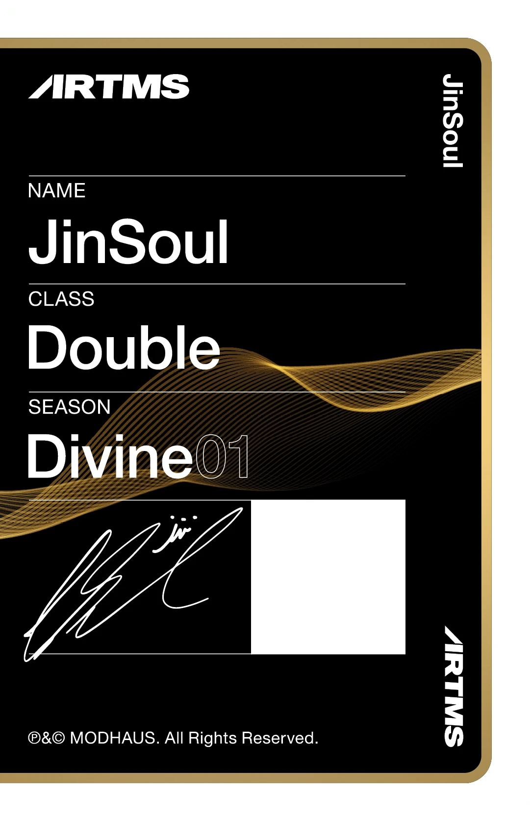 JinSoul ARTMS photocard back side - Double Class Objekt