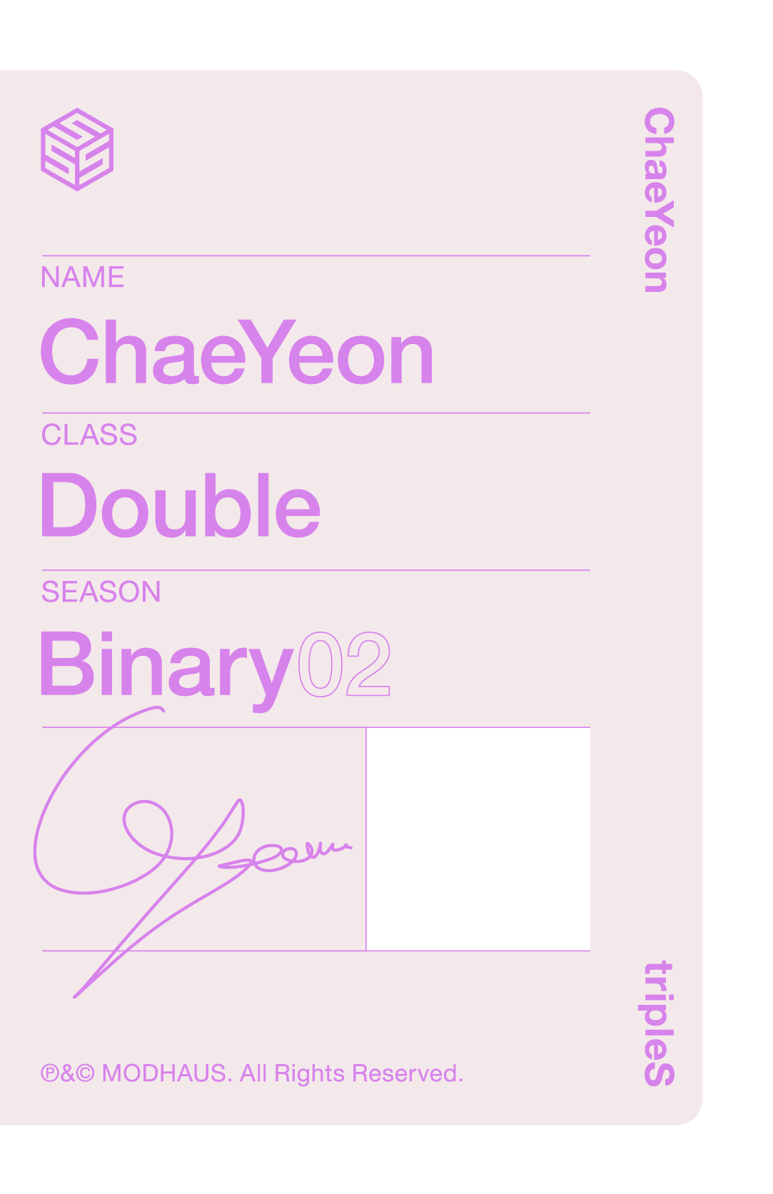 Chaeyeon tripleS photocard back side - Double Class Objekt