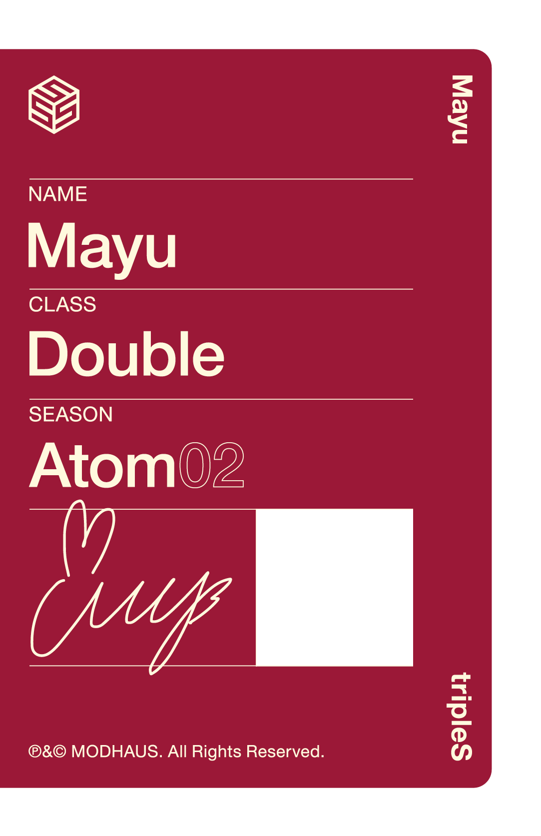 Mayu tripleS photocard back side - Double Class Objekt