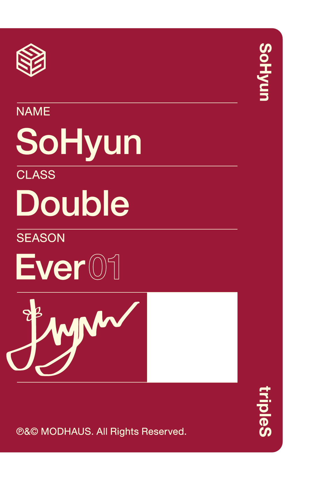 Sohyun tripleS photocard back side - Double Class Objekt