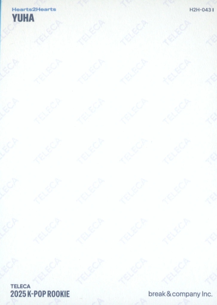 Yuha Hearts2Hearts photocard back side - Rare ver.