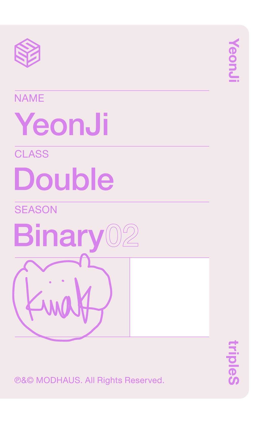 Yeonji tripleS photocard back side - Double Class Objekt