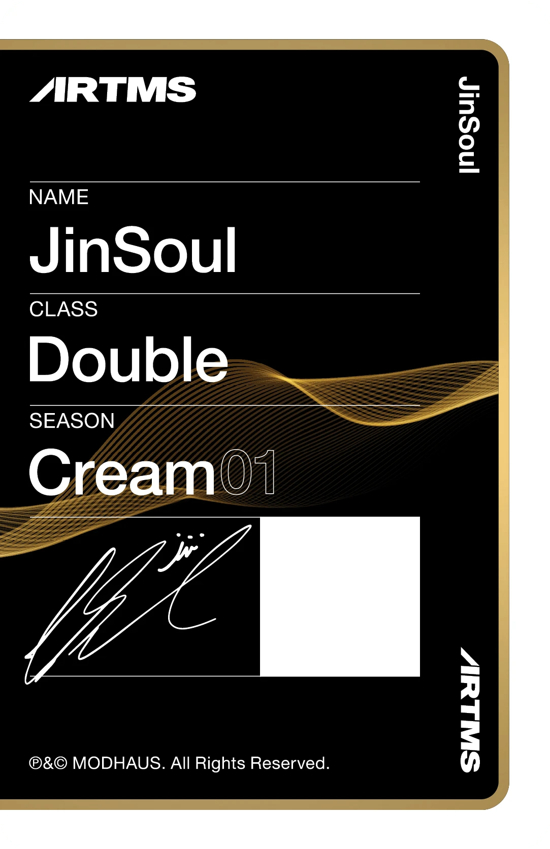 JinSoul ARTMS photocard back side - Double Class Objekt