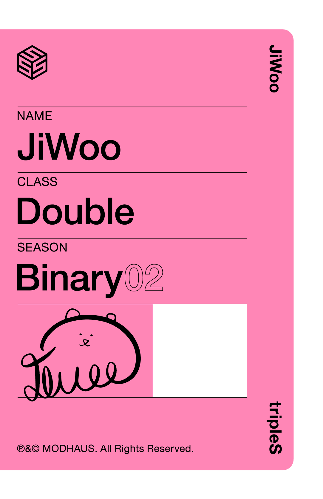 Jiwoo tripleS photocard back side - Showcase Objekt Pack