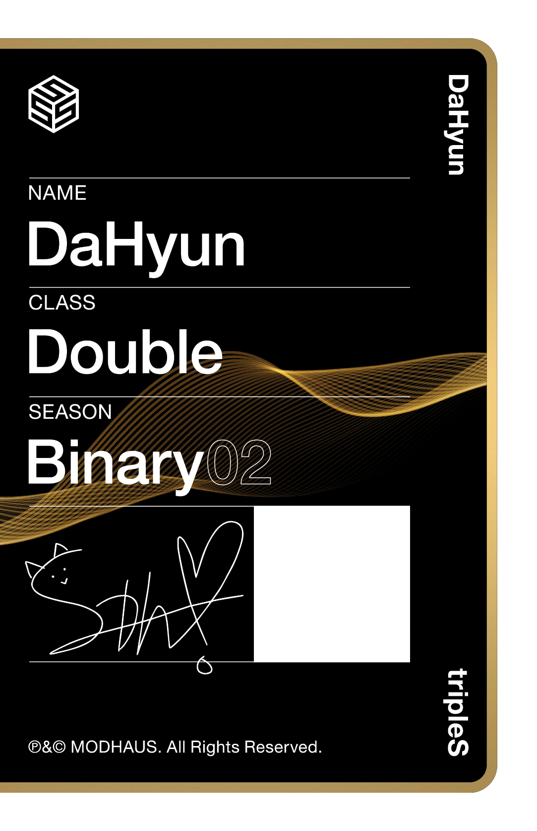 Dahyun tripleS photocard back side - Double Class Objekt
