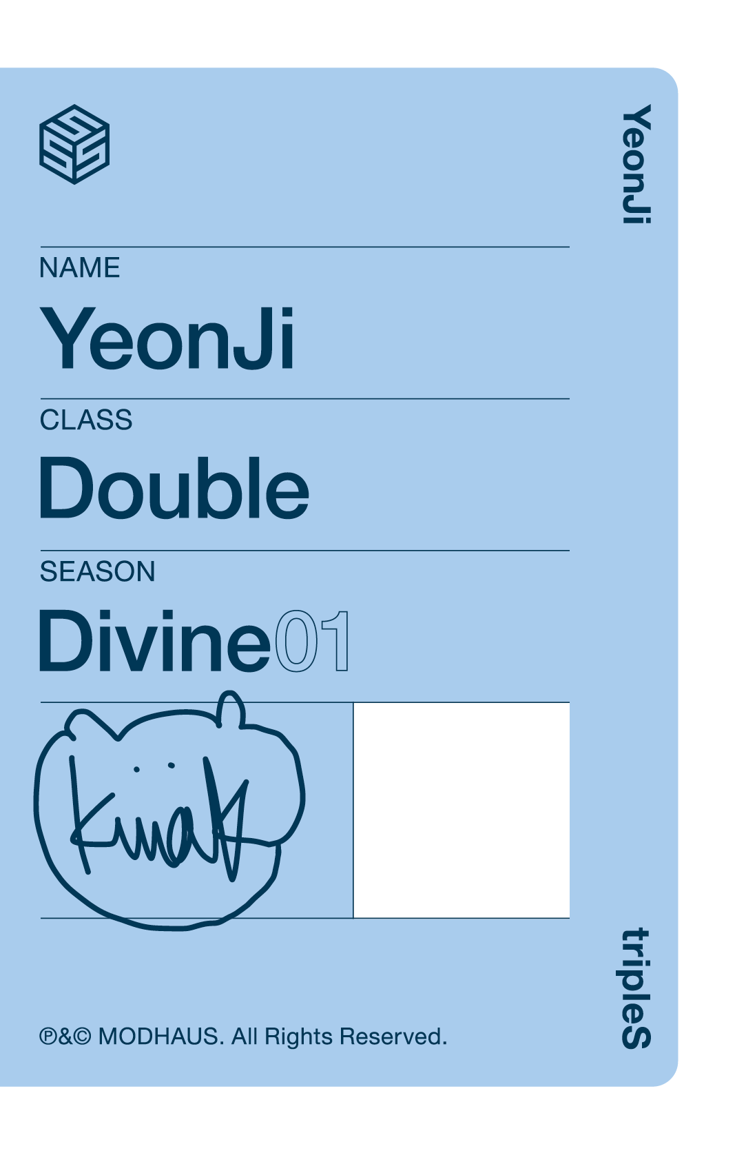 Yeonji tripleS photocard back side - Showcase Objekt Pack