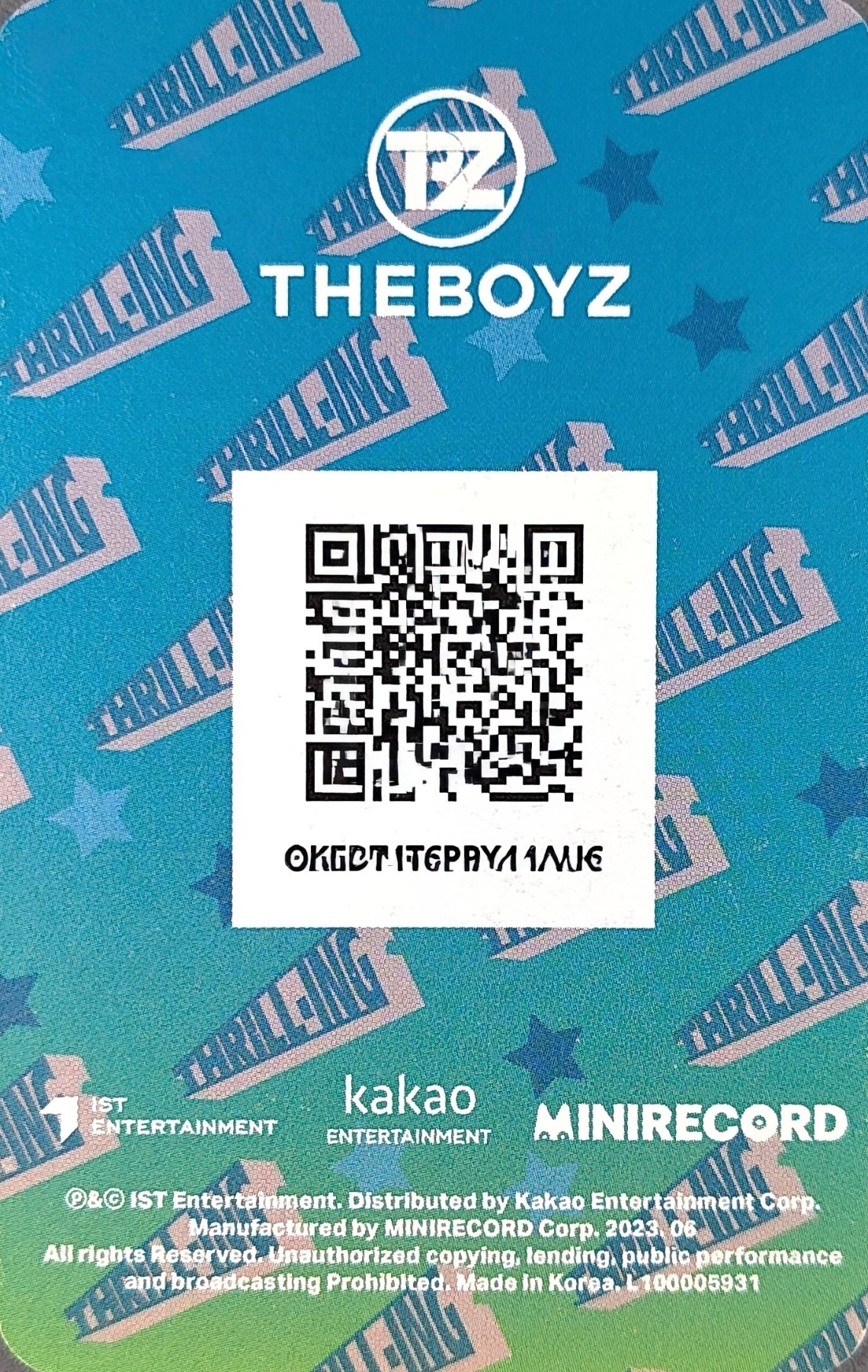 New THE BOYZ photocard back side - Mini Card (QR Type)