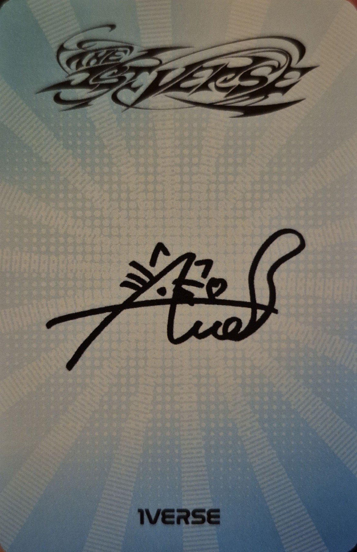 Aito 1VERSE photocard back side - Signed Album Benefit