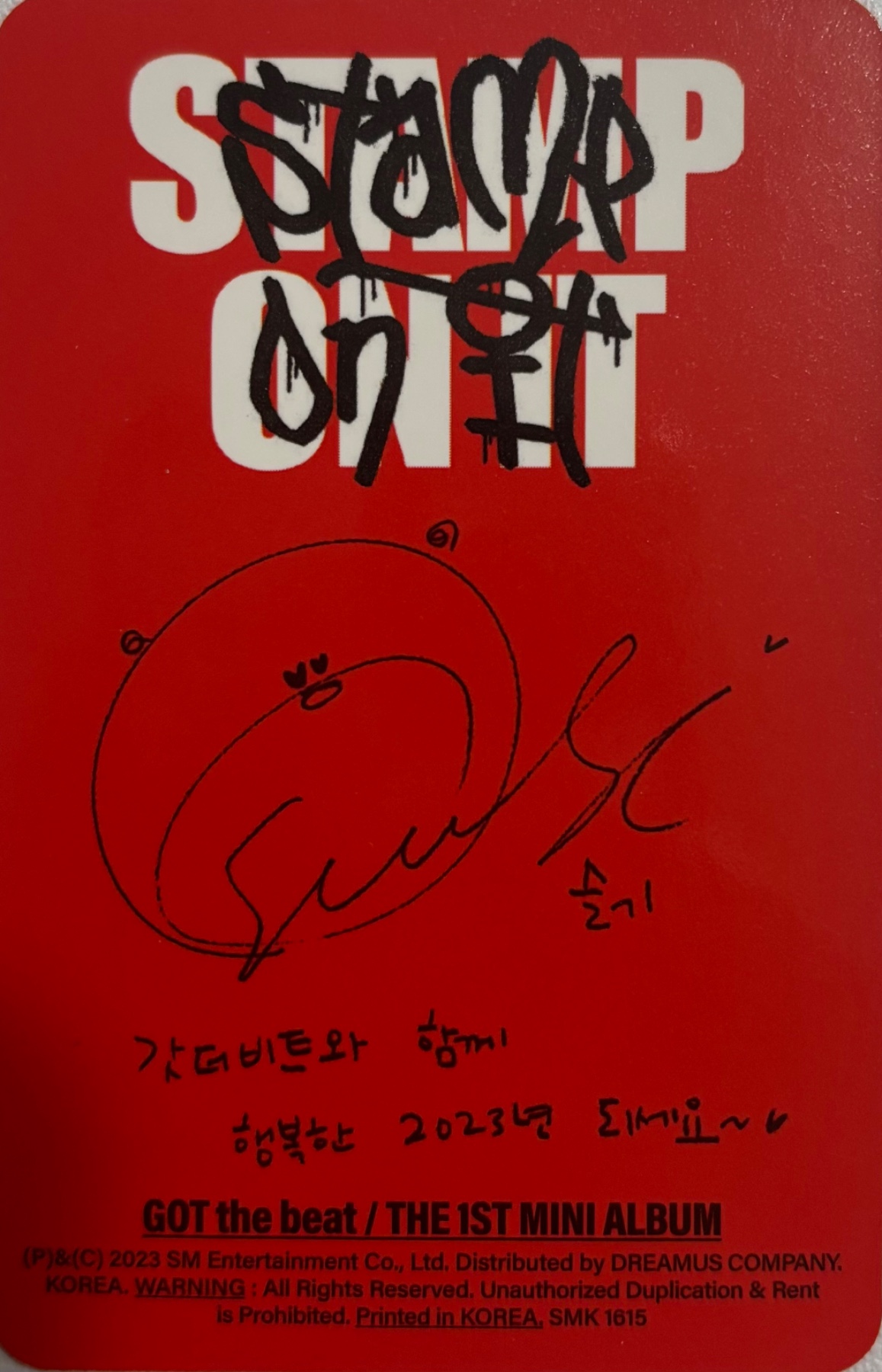 Seulgi GOT the beat photocard back side - STAMP ver. Photocard