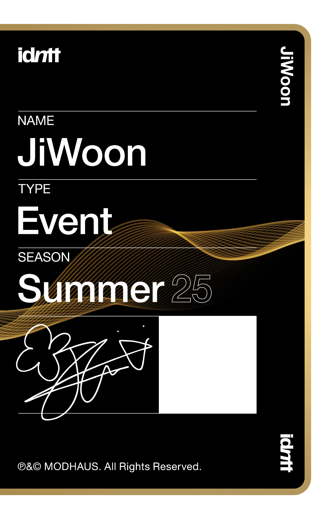 Nam JiWoon idntt photocard back side - Event Objekt