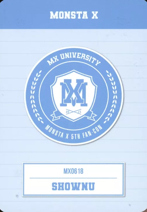 Shownu MONSTA X photocard back side - 'Designed by Member' MD